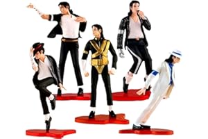 Keyhvao 5 statuette di Michael Jackson da 11 cm, statue in posizione eretta, statuette Moonwalk, decorazione alla moda, in PVC, regalo per i fan, unisex