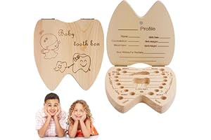 Aolso Wooden Tooth Keepsake Box - Baby Teeth Storage for Girl (Boys Available) - Keeps Childhood Memory of Tooth Loss