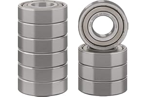 XiKe 6202ZZ Ball Bearings 15 x 35 x 11 mm Pre-Lubricated Chrome Steel Metal Double Seal 6202-2Z Deep Groove Ball Bearing with Covers Pack of 10