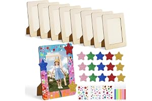 FYSL Set med 8 träbildramar för målning för barn (14 x 19 cm)