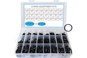 NOHJER NBR Seal O-Ring Kit, 1200pcs - Thickness 1.5mm, 2.4mm, 3.1mm, Nitrile Rubber, Auto & Plumbing Repair (Black)