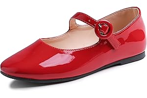 Feversole Girls Cute Dress,Ragazze Mary Jane Strap Scarpe Basse Ballerine da Principessa Scarpe da Scuola Piatte