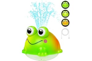 Jovicos Baby Bath Toys for 1 2 3 Year Old, Rechargeable Light Up Bath Toy, Sensory Shower Toy for Toddler, Automatic Spray Water Frogs Bathtub Toy for Kids, Baby Toys for Boys Girls Gifts