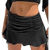 Siyova Gonna da Donna Corta Gonna Casual con Orlo a Pieghe Gonna Donna Sexy Gonna a Vita Alta Ragazza Minigonna Donna Vestito