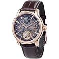 Thomas Earnshaw Mens 44mm Longitude Dual Time Automatic Skeleton Watch with Genuine Leather Strap ES-8063