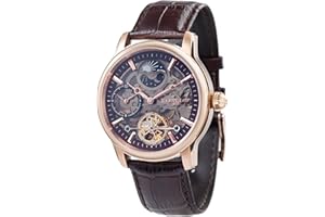 Thomas Earnshaw Longitude męski zegarek Legacy, 44 mm, ze skórzanym paskiem ES-8063, Różowe złoto, Pasek