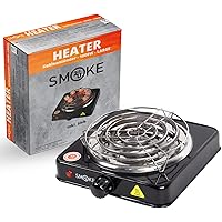 Smoke2u® Hotplate Schwarz | Elektrischer Kohleanzünder für Shisha Kohle mit Kohlegitter | 1000W heater | Edelstahl…