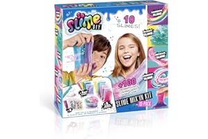 Canal Toys - So Slime - Kit 10 Slimes Personnalisés - +100 Combinaisons - sans Colle - Mélange & Décore - Loisir Créatif & Activité Manuelle Propre 6 Ans + - Accessoires Inclus - SSC 184