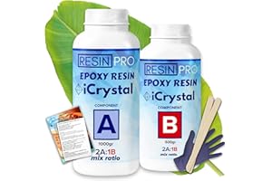 Resin Pro Crystal Clear Epoxy Resin - 1.5kg | Fast Drying, Non-Toxic Clear Epoxy Resin & Hardener for Wood, Fabric, Glass & Paper | DIY Art, Mould Casting, Jewellery Making, Coasters & Surface Coating