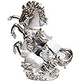 Italian Style Gold/Silver Horse Fole Romany Gypsy China Ornament Ceramic Center (Silver)
