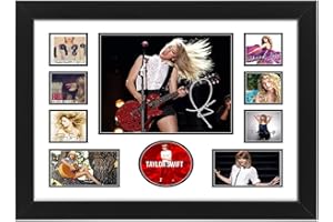 GENERIC Taylor Swift - Collage Poster Signed Print, Autographed Album Covers Collage, Photo Display for Taylor Swift Fans, Printed Picture Memorabilia, Collectable Merchandise Gift (Framed, A4)