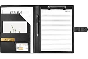 ZANFQVO Portapapeles con Pinza, Carpeta Clip A4, Carpeta Piel, Carpeta Portapapeles con Tapa, Portafolios de Cuero sintético con Bolsillo Interior