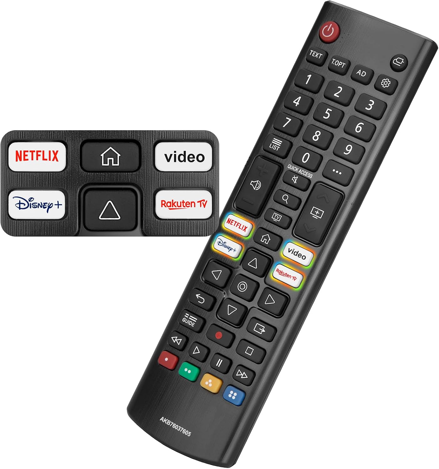 Mando Universal de Reemplazo para LG Smart TV, Control Remoto Infrarrojo Mejorado con Botones de Acceso Rápido para Netflix, Disney+ y Rakuten TV