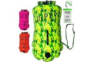 DIPPY DIVAS AND DUDES DIPPY Flotteurs de remorquage pour la natation en eau libre | Bouée de natation de 28 L | Bouée de natation imperméable | Sac de remorquage étanche | Flotteur de natation sauvage | Accessoires de natation sauvages pour triathlète, nageur