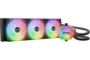 be quiet! Light Loop 360 mm Black CPU refrigerador con agua para sistemas muyoverclockeados, elegante bloque de refrigeración ARGB, 3 ventiladores Light WingsLX PWM high-speed, con ARGB-PWM-Hub