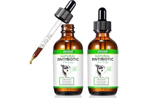 PLOBRT Antibiotiques pour Chiens, Gouttes D'antibiotiques Naturels pour Chiens, Soulagement des Allergies et des Démangeaisons, Traitement des Infections à Levures pour Chiens,120ml