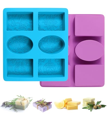 Stampi Per Sapone In Silicone Briscore - 6 Cavità Rettangolari E Ovali, Per Fai Da Te - Foto 2