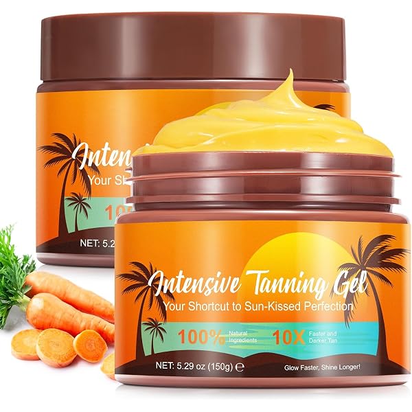 2x Bräunungsbeschleuniger Gel – Natürliche Bräune Für Draußen, Mit Kokosnussöl & Vitamin E, 150g Pro Tube