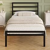 Lutown-Teen Bed Frame 80 x 190 cm with Headboard and Footboard | Metal Bed with Steel Slat Support, Height 30 cm, Storage Spa