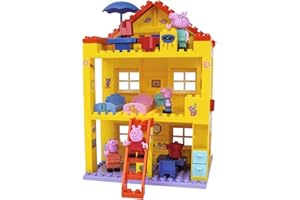 Smoby - 57078 - Peppa Pig - Jeu Construction - la Villa de Peppa Pig -18 mois to 5 ans- 107 Pièces