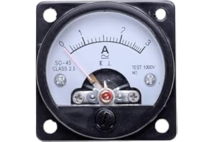 Bruafsir Ac 0-3A Mètre ampèremètre Ampéromètre Analogique Rond Noir