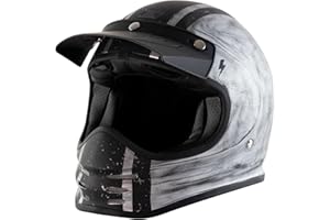 ORIGINE Casco Motocross Vintage in Fibra di Vetro Stile Retrò Classico Casco da Motocross Enduro Omologato ECE