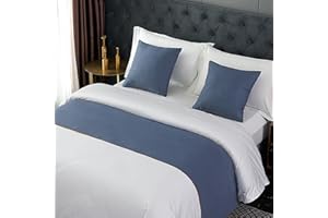 TTiiLoe Camino de cama para pies de cama, decoración de ropa de cama, colcha de color sólido, bufanda, toalla de protección para dormitorio de hotel, azul, 50 x 210 cm para cama de 1,5 m