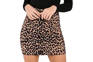 GirlzWalk Women’s Ladies Animal Print Leopard Brown Look Elasticated Waist Tube Mini Skirt