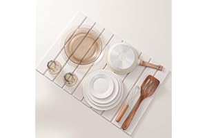 Volminex Alfombrilla Escurreplatos de Diatomita, Absorbente Alfombra Escurreplatos, Alfombrilla Fregadero Cocina Plegable, Alfombrilla de Barro de Diatomeas para Secar Platos (Blanco, 60 x 40 cm)