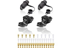 SPARKMOTO 2 Pezzi Spina 3 Poli E Presa 3 Poli Trattore Impermeabile,12V 24V Spina 3 Poli Maschio E Presa 3Poli Femmina Trattore Adatto per Rimorchio RV Macchine Agricole Camion,DIN 9680(2 Pezzi)