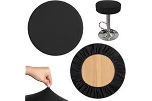 Teaaha Okrągłe pokrowce na stołki, okrągłe, o średnicy 30-40 cm, rozciągliwy, nie gniecie się, nadają się do prania, pyłoszczelne, bardzo elastyczne, czarne, okrągłe, czarne, 2 sztuki