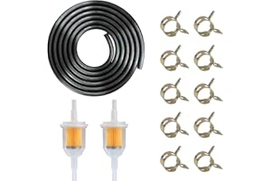 QIMEI-SHOP Kit de Manguera de Gasolina 6mm Línea de Combustible 2m con 6mm/8mm Filtro de Gasolina y Abrazaderas de Manguera para Moto Coche 13 Piezas
