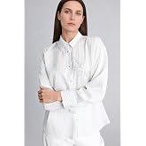 DeFacto Relax Fit &Ccedil;i&ccedil;ek Motifli Uzun Kollu Beyaz G&ouml;mlek G9132AX26SP