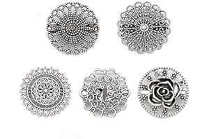 HSENTIMENH 5 Piezas Vintage Cardigan Clip, Broches de Capa, Cierre Clip de Vestido de Cuello, Clips de Suéter, Retro Clips de Broche Suéter Cierre Vestido Camisa Broche Broche para Mujeres Niñas