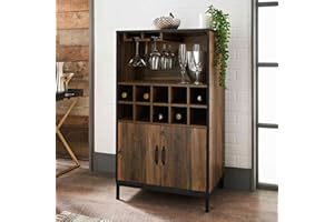 EEMKAY® New Eye-Catching Rustic Oak Finish Tromso Drinks Cabinet Assembly Required N-21