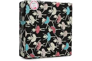 ZICAC Booster Seat Owl Printed Harness Cushion Dismountable Kid Baby Seat Highten Pad Travel Storage Chair Toddler Infant Dining Chair (Dark Black)