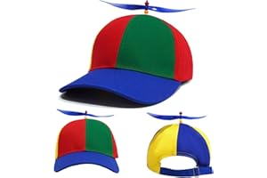 Yuemuop Chapeau D'hélicoptère, Baseball Coloré Patchwork Chapeau, Cotton Casquette de Baseball Libellule pour Les Fêtes Festivals Comédie