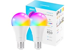 UPXNBOR Smarte Glühbirne E27, WLAN LED Lampe RGBWW Dimmbare mit 16 Millionen Farben, 850LM, Smart Home Alexa Zubehör, Kompatibel mit Alexa & Google Assistant, 2.4GHz, 2 Stück