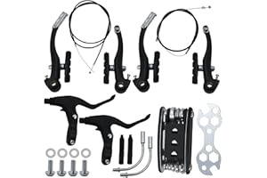 AolKee Freni Bici, Freni v Brake, Universal Complete V Bike Brakes Set, Cavo Freno della Bici, Parti della Bicicletta per la Maggior Parte della Bicicletta, Bici da Strada, MTB, BMX (Nero)