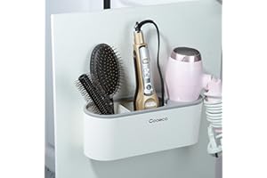 Cooeco Hair Dryer holder - 3 in 1 Hair Tool Organizer Bathroom, Hair Accessories Organiser inside Cabinet Door, Hairdryer Holder for Curling Iron Hair, Straightener Hair, Styling Tools Storage