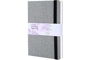 tumuarta Szkicownik akwarelowy, 300 g, 100% bawełna, 19 x 13 cm, 24 arkusze, 48 stron, drobne ziarna, bezkwasowe, akwarelowy, notatnik do użytku jako szkicownik podróżny