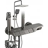 Mayaglory Premium Piyano Tuşlu Tepe Duş Sistemi, 4 Fonksiyonlu L&uuml;ks Banyo Duş Seti, Robot Duş Seti, Yağmur Akışlı Geniş Tepe 