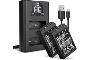 CELLONIC, Batería para Cámara, Compatible con Olympus BLS-50, OM-D E-M10 Mark II, IV (7.4V, 1000mAh) 2 Unidades + Cargador Dual