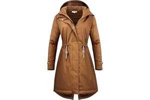 Regenmantel Damen wasserdicht Winterjacke Wintermantel lang Regenjacke gefüttert warm Übergangsjacke Herbst Softshelljacke mit Kapuze windjacke leicht Parka Winter Outdoorjacke