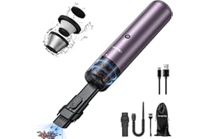 ‎CHUBOOR Chuboor Mini Staubsauger, Akku Handstaubsauger Starke Leistung 70W Handstaubsauger Ruhiges und Bequemes mit HEPA Effektiver Filter Laufzeit 30 Min Aufladbar USB für Zuhause/Auto/Tierhaare (violett)