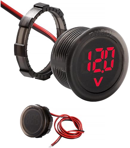 2 Pezzi Voltmetro DC 12V Impermeabile Con Display LED Verde – Tensionimetro Per Auto, Moto, SUV, ATV E Marine