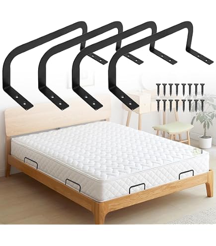 Yilceemy 2 Pezzi Ferma Materasso, Supporto Antiscivolo per Materasso, Adatti per Letto in Legno massello (Nero, 26×8×5cm
