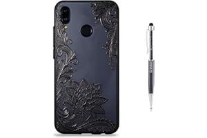 Grandoin Huawei P20 Lite Hülle, 2 in 1 Ultra Dünne Schale Luxus Ultra Dünn Weich TPU Bumper Case Silikon Schutzhülle Handy Tasche für Huawei P20 Lite (Schwarzer Lotus)