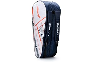 Li-Ning Raider Max Double Zipper Polyester Badminton Kit Bag (White) | Unbreakable Zippers | Easy Mobility | Unisex - Men, Boys, Girls, Women