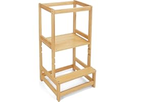 509 Tour d'apprentissage Crew Cliff Ustensile de Cuisine pour Enfants Plateforme réglable en Hauteur Couleur Naturelle